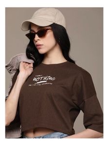 Brown Graphic Print T-Shirt