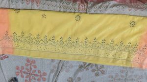 Beautiful Yellow & Peach Ombre Saree