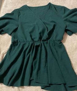 Emerald Green Flutter Sleeve Top