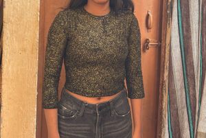 Sparkly Black &amp; Gold Top