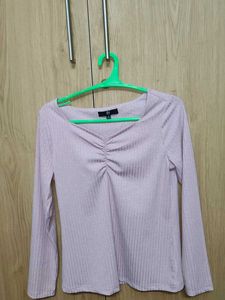Sparkly Ruched Long Sleeve Top