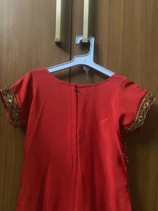 Embellished Red Ethnic Suit Set