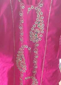 Beautiful Embroidered Pink Kurta set perfect for f
