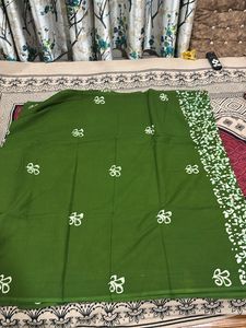Beautiful Green Batik Dress Material