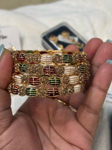 Set of 4 Beautiful Beaded Bangles
