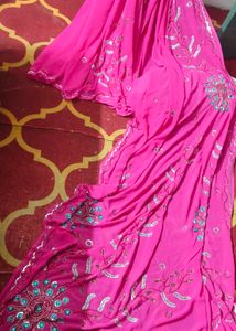 Vibrant Pink Embroidered Saree