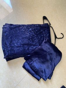 Sparkling Royal Blue Sequin Saree