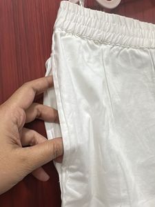 With tag Elegant White Lace Trim Palazzo Pants