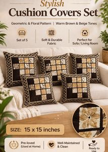 Price Drop | Set of 5 Cushion Covers | Brown