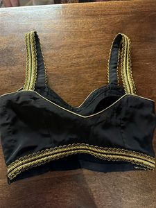 black saree with ready made blouse