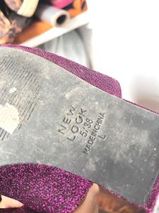 Sparkly Purple Slide Sandals