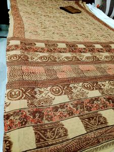 🇳🇿💫🎀Elegant Brown &amp; Beige Printed Saree