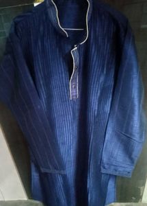 Men's Blue Striped Kurta