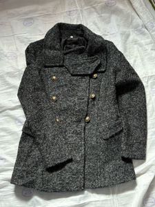 Stylish Double-Breasted Grey Coat