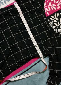 Black &amp; White Checkered Tunic Top