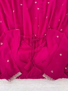 Pink Embroidered Kurta Set xl size