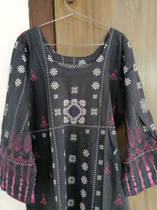 Black 3 Piece Lawn Dress