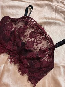 Burgundy Lace Bra