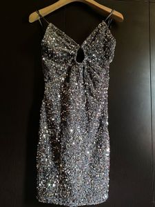 ✨ Forever 21 Grey-Blue Velvet Sequin Dress