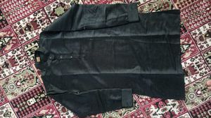 Men's Black &amp; Silver Nehru jacket
