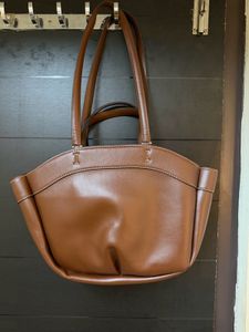 ZARA Brown Faux Leather Hobo Bag