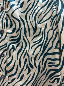 Stylish Zebra Print Button-Up shirt