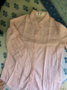 Chic Pink Striped Button-Up Shirt