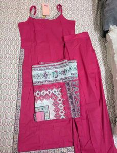 Vibrant Pink Kurta Set with Dupatta XXL 44