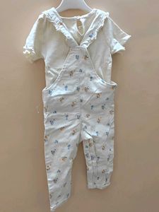 UK's Cute Floral Overalls &amp; Tee Set