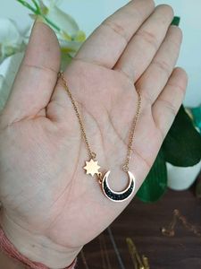 Anti tarnish Star &amp; Moon Necklace