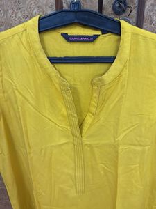 Vibrant Yellow Sleeveless Kurta
