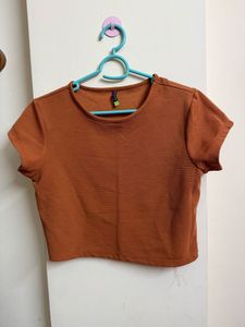 Rust Orange Cropped T-Shirt