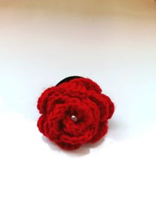 Handmade Crochet Rose Hair Claw
