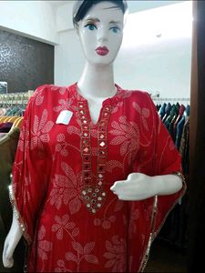 Beautiful Red Ethnic Kaftan Kurta Set