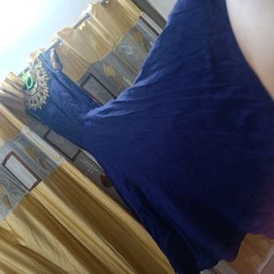 Full Heavy Work In Blue Gown