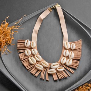 Boho Orange Shell Choker Necklace