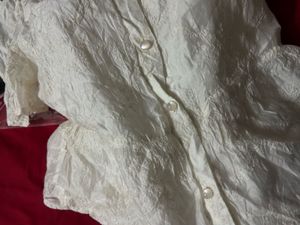 White Textured Peplum Blouse