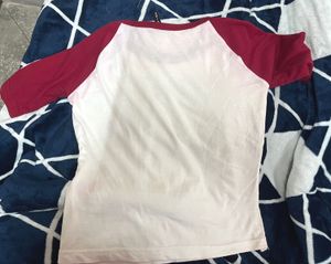 Maroon &amp; White Baseball Tee
