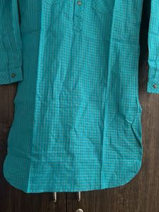 Stylish Teal Cotton Kurta for Boys – Smart Ethnic