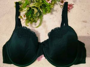 Black Lace Padded Bra with High waist penty 👍