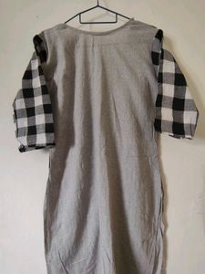 Black &amp; White Checkered Kurti