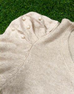 Elegant Pearl Embellished Cardigan