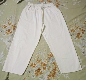 Comfortable creme cotton linen pants