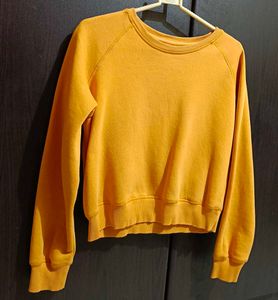 Women's Sunflower Yellow Cotton Sweatshirt