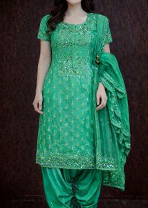 Patiala Sea Green heavily embellished suit✨🌸