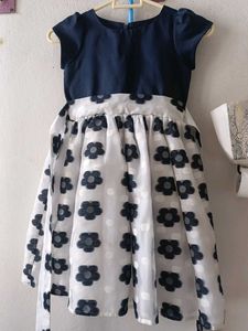 Girls Navy Blue Floral Dress