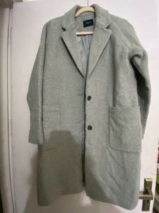 Imported Elegant Light Grey Wool Blend Coat