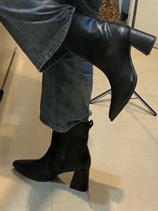 Stylish Black Block Heel Boots