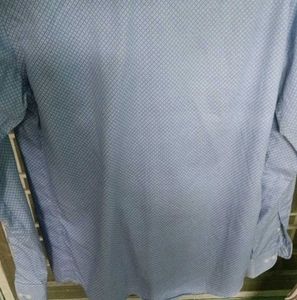 Men's Blue Patterned Dress Shirt