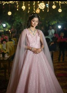 engagement Pink Sequin Gown